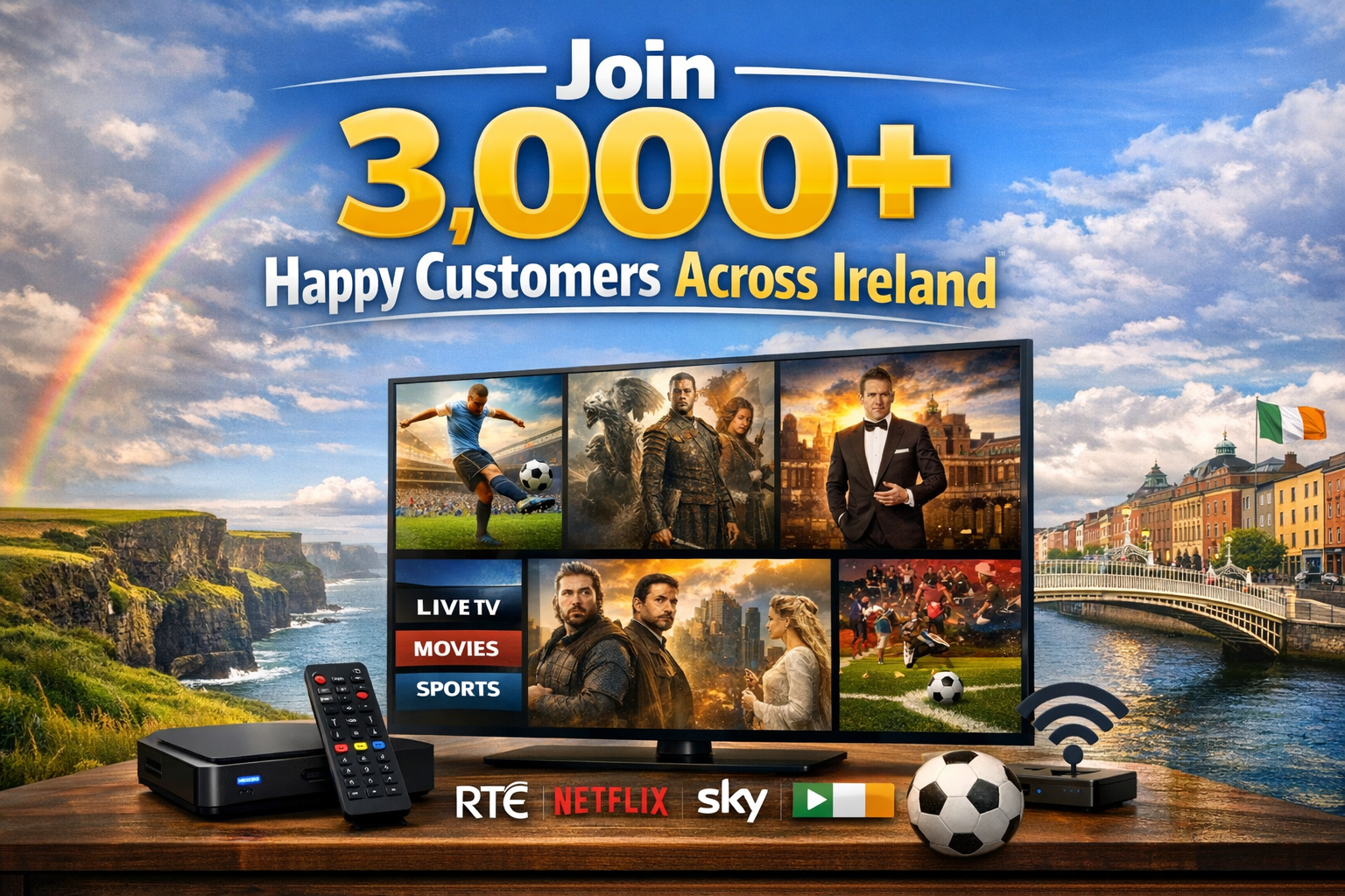 IPTV Ireland – trusted by thousands of Irish customers – best IPTV service 2026